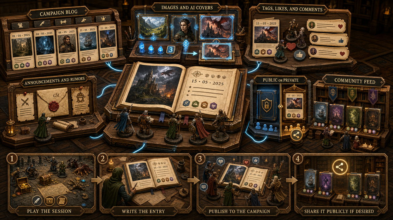 Gold & XP campaign journal and session recap blog