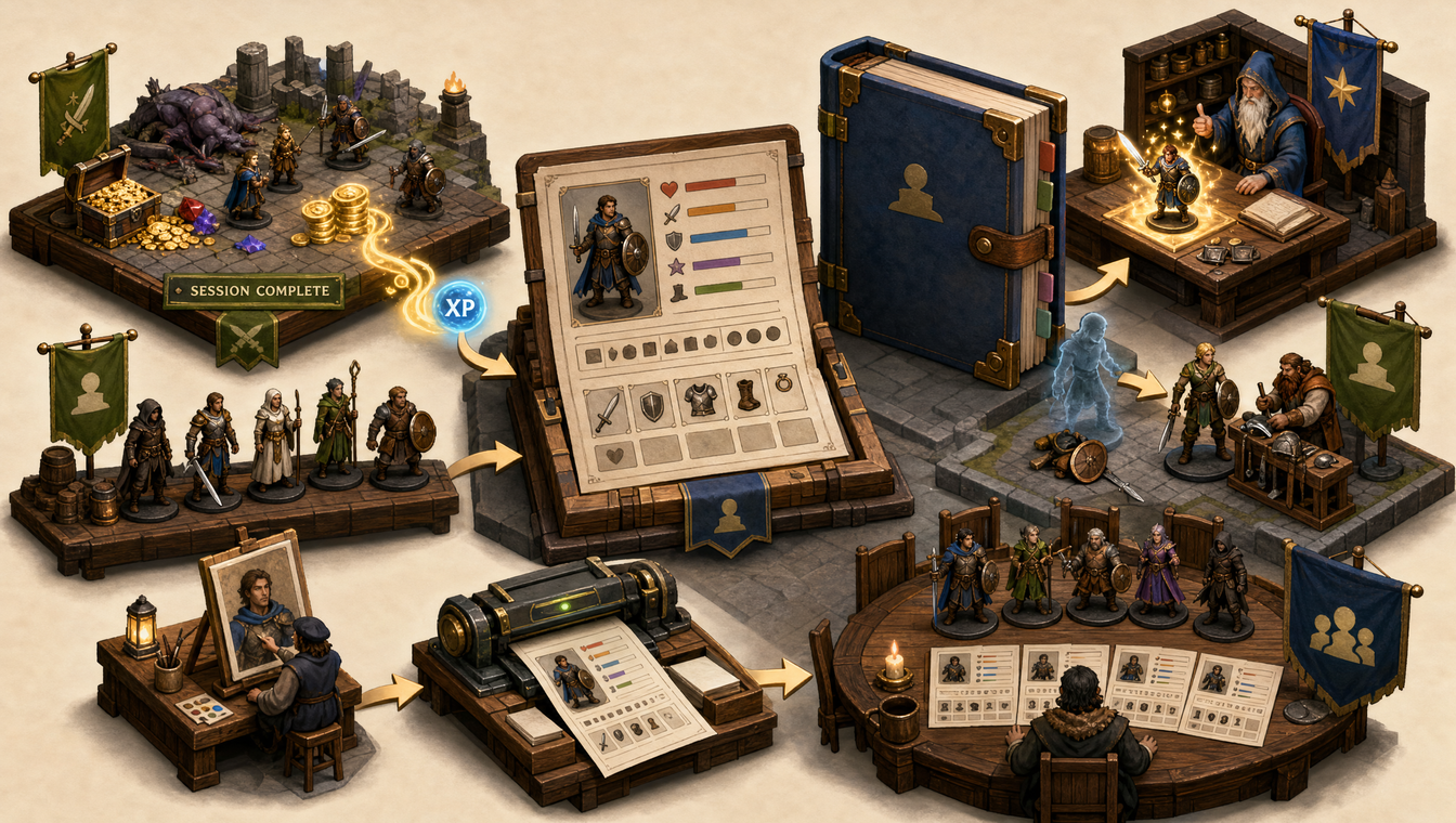 Illustration for Managing Characters Across a Long Campaign